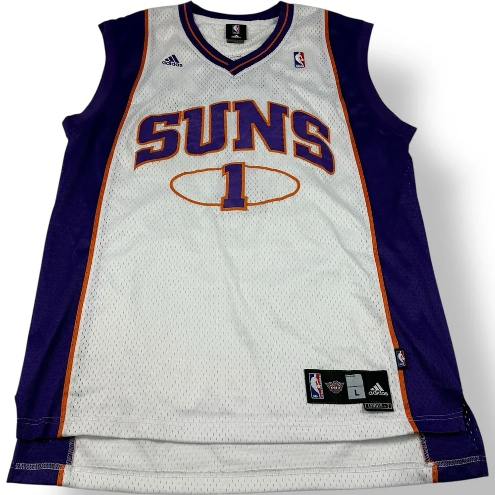 Adidas White Phoenix Suns‎ Amare Stoudemire #1 Jersey Men's Large +2 Length